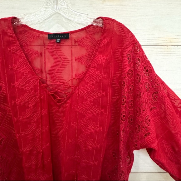 Sanctuary Cheyenne Lace Inset boho Embroidered top  ❤️ - Picture 4 of 7